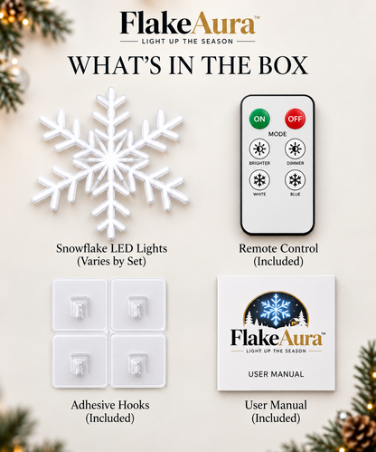 FlakeAura™ LED Snowflake Wall Art